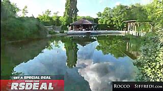 Rocco's perky babe railed hard by monster cocks in group