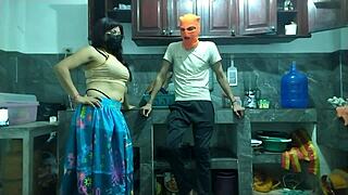 flaccid big cock grows hard jerking in kitchen 🍆😏