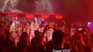 European vixen x strips thongs in ripped clothes dance