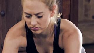 i'm squirting so hard from her yoga fingers deep in my pierced pussy