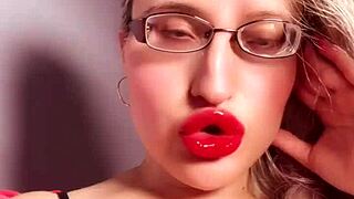 heart pounds for perfect red lip gloss findom goaldigger lips