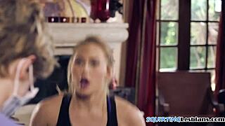 i'm squirting so hard from her yoga fingers deep in my pierced pussy