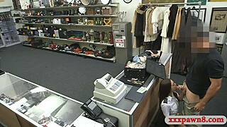 Latina Stewardess Bent Over Pawnshop Toilet for Hidden Cam POV Blowjob and Hard Fuck