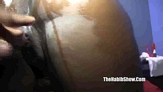 Hey check this chocolate ebony Armani getting fucked deep by hairy arab cock ghetto style