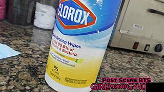 Channy Crossfire's dental checkup goes backstage with latex gloves and fetish dress 😷🩺