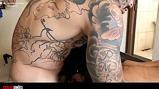 carlos simoes slams his thick cock deep in tanned tattooed young latina