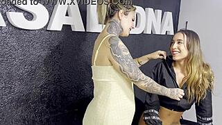 Tattoo Artist's Tongue Cleans Dripping Pussy Surprise