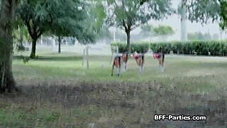 Ever wondered what it's like getting blown by soccer babes in tight uniforms?