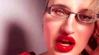 heart pounds for perfect red lip gloss findom goaldigger lips