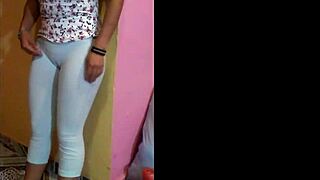 Creampie surprise from hotel fling has hubby stroking curiously