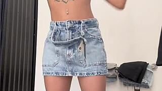 Barely Legal Jasmin Rips Clothes in Wild Store Cabin Strip