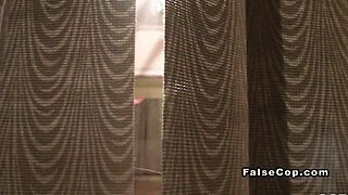 Masked fake cop and superman fuck babe hard in office