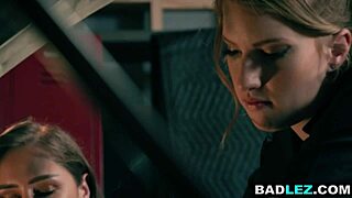 Huge Ass Mechanic Milf Strapons Busty Blonde in Oily Garage Fuck!