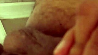 chubby virgin strokes his tiny hairy cock till cumshot in solo jerk session