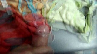 Sneaky cum in wife's used panties jerkoff compilation