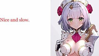 Noelle's servant faces foot worship and gentle commands in Genshin roleplay