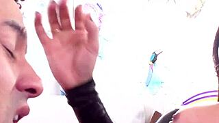 i can't resist this latex shemale's footjob until she jizzes everywhere