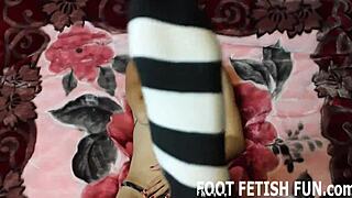 Pretty 18+ pink toes tease your fetish in bdsm pov