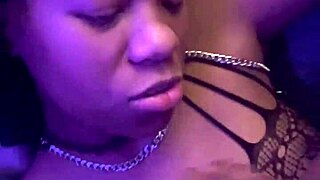 Wanna see this pretty ebony moan while licking balls and taking monster cock facial cumshot?