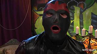 yo this whornyfilms cop's getting dominated in a wild latex threesome at the office