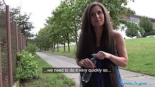 Skinny Lara Fox Ass Drenched in Public Cum Blast