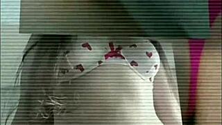 cute student strips gropes her natural boobs slowly