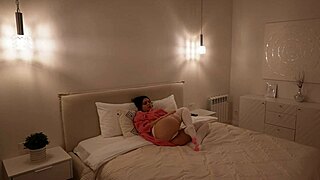 Curious babe explores tight holes with dildo and beads to peak bliss