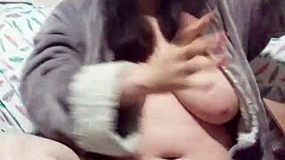 She unboxes anal toys trying wet look clothes