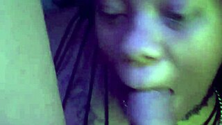 Wanna see this pretty ebony moan while licking balls and taking monster cock facial cumshot?