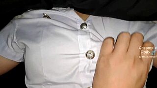 i begged thai college slut for creampie grade fix but prof creampied my tight pussy