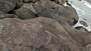 Skinny ninfeta carioca caught fucking couple outdoors