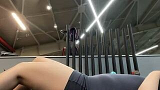 extreme teen squirts wildly on big cock during gym fingering and fucking