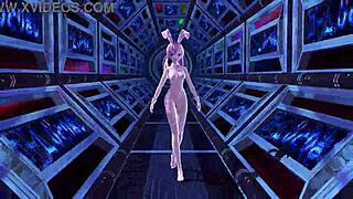 megurine luka goes nude as alien bunny goddess in full costume mod