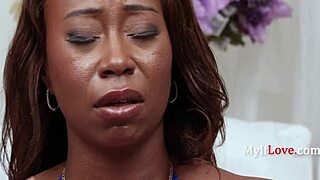 Ebony milf skips ivf fucks young gardener for cheap creampie breeding