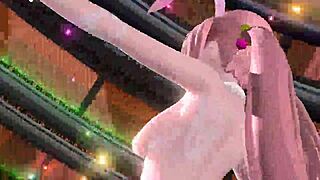 megurine luka goes nude as alien bunny goddess in full costume mod