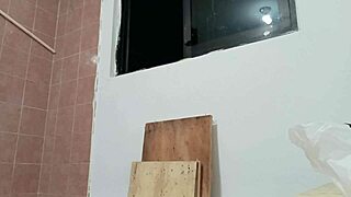 chubby wife flashes her fat tits while cooking in kitchen