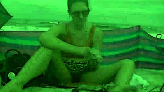 Caribbean beach nudists flash hairy milf on cuckold vacation with black lover