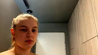 extreme teen squirts wildly on big cock during gym fingering and fucking