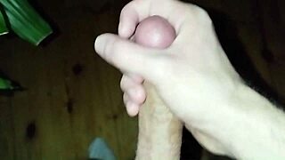 this young guy strokes his huge cock till he cums hard