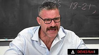 Teacher destroys college slut's tight pussy in detention.