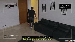 Boss's stepdaughter takes my cock bent over in bedroom sneaky 😏🍆