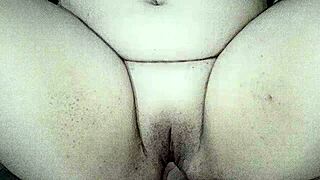 her huge latina tits bounce as stepsis rides my cock to hard fucking finish