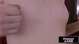 Curious Tranny Amateur Strokes Cock in Stockings