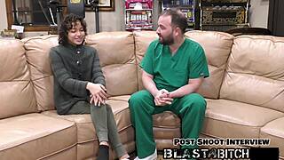 Brooklyn Rossi sucks dick gets fucked blasts huge cum load