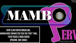 whoa slim brazilian karina rose rips clothes for first pee drink then 3 huge cocks dap 😲💦