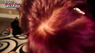 PETITE REDHEAD SUCKS MONSTER COCK GETS MOUTH JIZZED DEEP