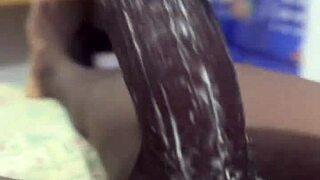 Huge Thick Black Cock Bodybuilder Creams Throat Toy in Dorm Sneak Peak