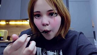 furiyssh chubby cute alternative amateur eats big food in pretty mukbang