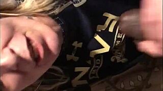 step mother in law milf blonde rewards with sloppy big black cock blowjob and cumshot tits