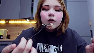 furiyssh chubby cute alternative amateur eats big food in pretty mukbang